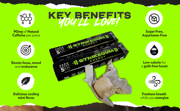 Strike Premium Energy Gum | Tray
